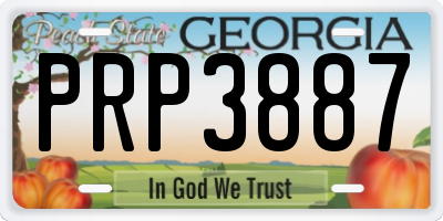 GA license plate PRP3887