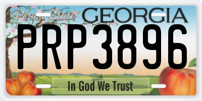 GA license plate PRP3896