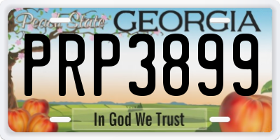 GA license plate PRP3899