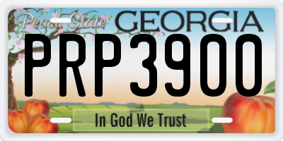 GA license plate PRP3900