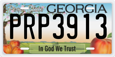 GA license plate PRP3913