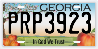 GA license plate PRP3923