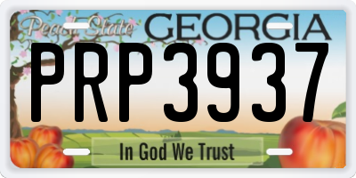 GA license plate PRP3937