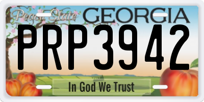GA license plate PRP3942