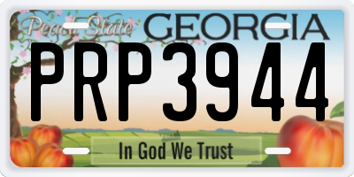 GA license plate PRP3944