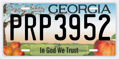 GA license plate PRP3952