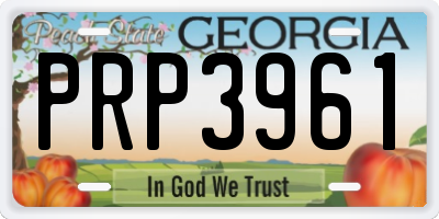 GA license plate PRP3961