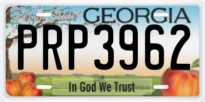 GA license plate PRP3962