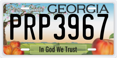 GA license plate PRP3967