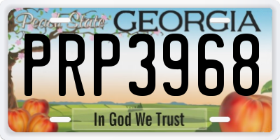 GA license plate PRP3968