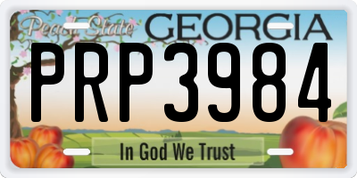 GA license plate PRP3984