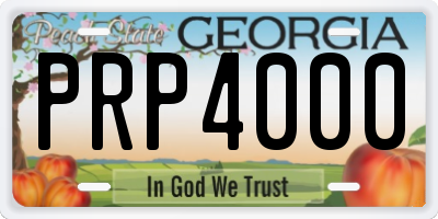 GA license plate PRP4000