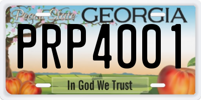 GA license plate PRP4001