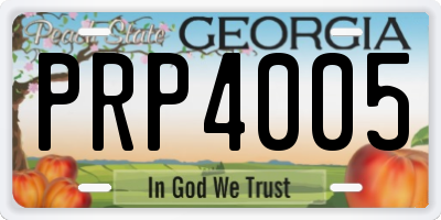 GA license plate PRP4005