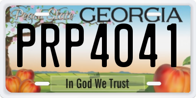 GA license plate PRP4041