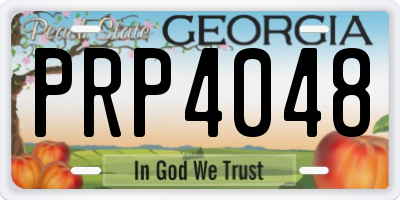 GA license plate PRP4048