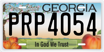 GA license plate PRP4054