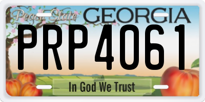 GA license plate PRP4061