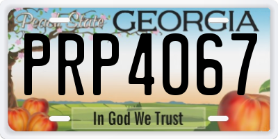 GA license plate PRP4067