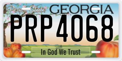 GA license plate PRP4068