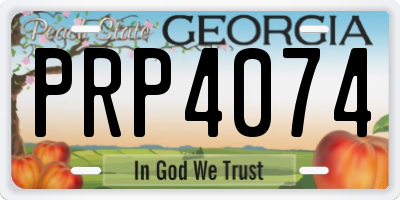 GA license plate PRP4074