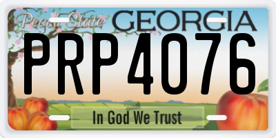 GA license plate PRP4076