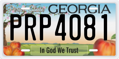 GA license plate PRP4081