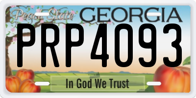 GA license plate PRP4093
