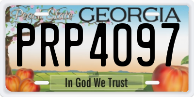 GA license plate PRP4097