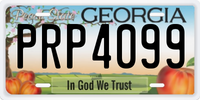 GA license plate PRP4099