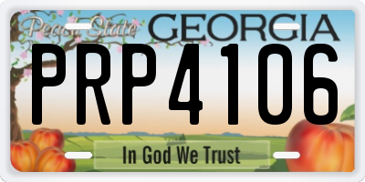 GA license plate PRP4106