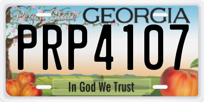 GA license plate PRP4107