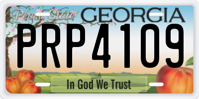 GA license plate PRP4109