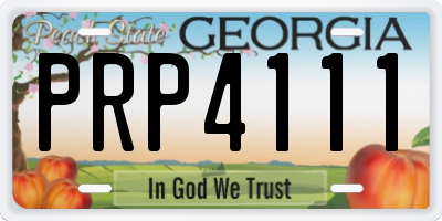 GA license plate PRP4111