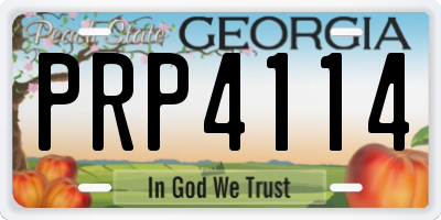GA license plate PRP4114