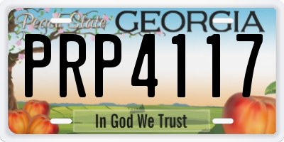 GA license plate PRP4117