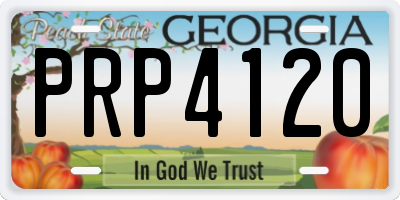 GA license plate PRP4120