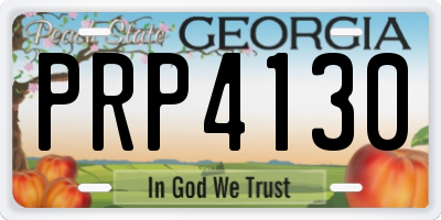 GA license plate PRP4130