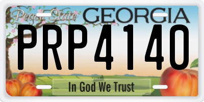 GA license plate PRP4140