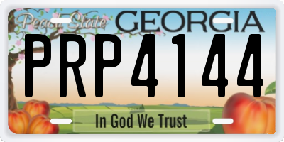 GA license plate PRP4144