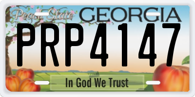GA license plate PRP4147