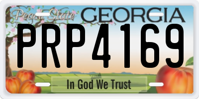 GA license plate PRP4169
