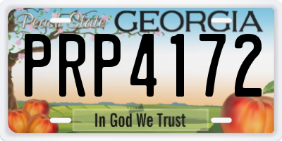 GA license plate PRP4172