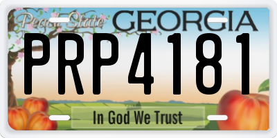 GA license plate PRP4181