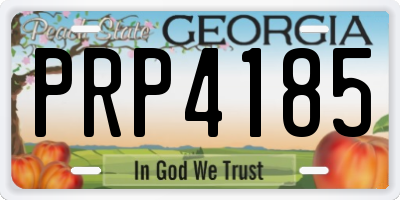 GA license plate PRP4185