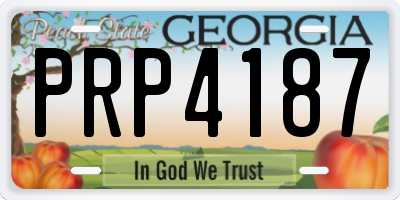 GA license plate PRP4187