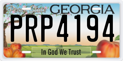 GA license plate PRP4194