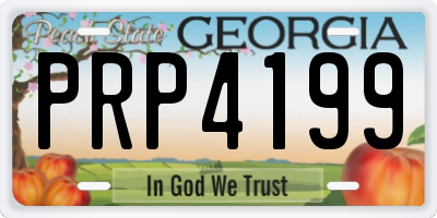 GA license plate PRP4199