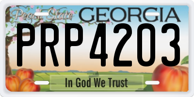 GA license plate PRP4203