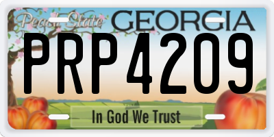 GA license plate PRP4209